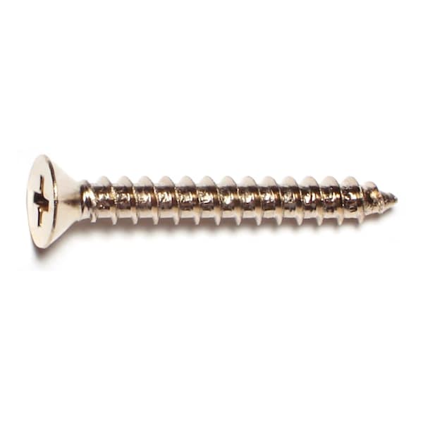 Midwest Fastener Sheet Metal Screw, #10 x 1-1/2 in, Brass Plated Steel Flat Head Phillips Drive, 30 PK 64133 - main